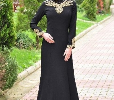 Siyah Tesettür Abiye Modelleri