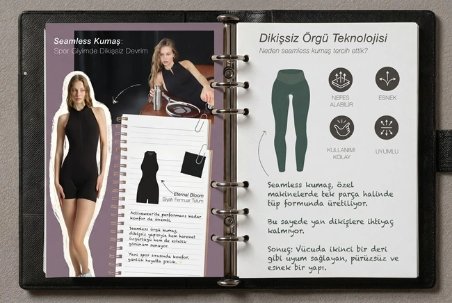 Dossha Flow yoga pantolonu OEKO-TEX sertifikalı geri dönüştürülmüş poliamid kumaş detay